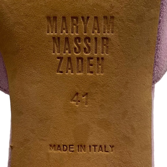Maryam Nassir Zadeh Sandals Sophie Pink Suede Heeled Slide Size 10.5 - Picture 10 of 12